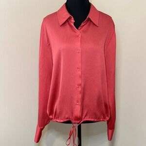 Donna Karan Coral Button-Down Blouse‎